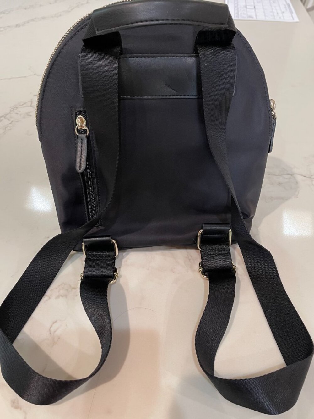 NWOT - Karl Lagerfeld Black Backpack with Leather Bow - Picture 7 of 12